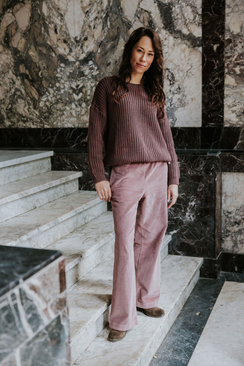 WOMEN'S Trousers Beau Corduroy - MAUVE