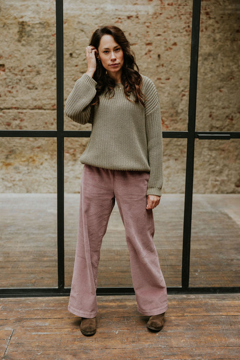 WOMEN'S Trousers Beau Corduroy - MAUVE