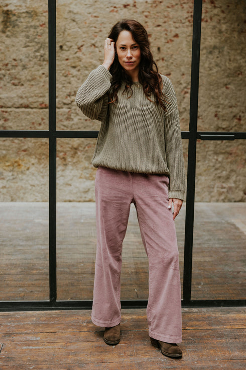 WOMEN'S Trousers Beau Corduroy - MAUVE