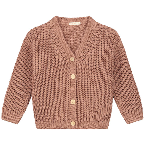 Chunky Knitted Cardigan - BLUSH