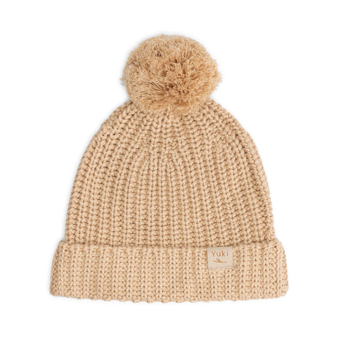 Chunky Beanie with Pompom - OAT