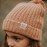 Chunky Beanie with Pompom - CORAL