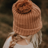 Chunky Beanie with Pompom - CORAL