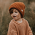 Chunky Beanie with Pompom - RUST