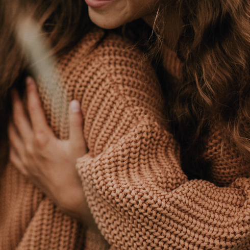 Chunky Knitted Sweater - CORAL