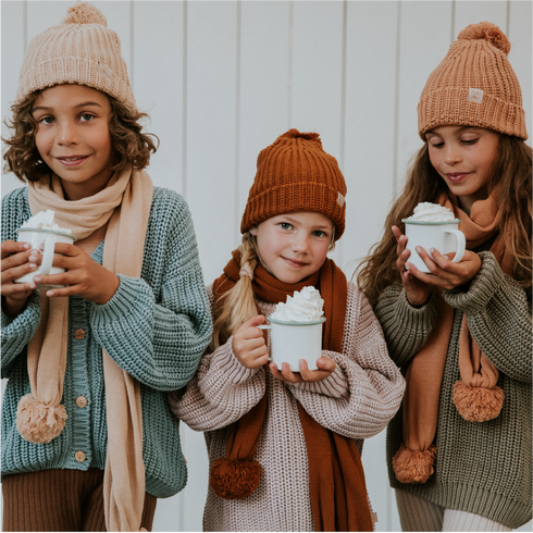 Chunky Beanie with Pompom - OAT