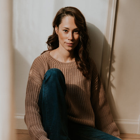 Chunky Knitted WOMEN'S Sweater - BISCUIT