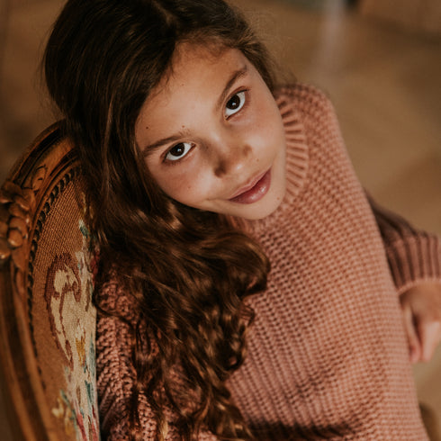 Chunky Knitted Sweater - BLUSH