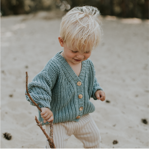 Chunky Knitted Cardigan - OCEAN