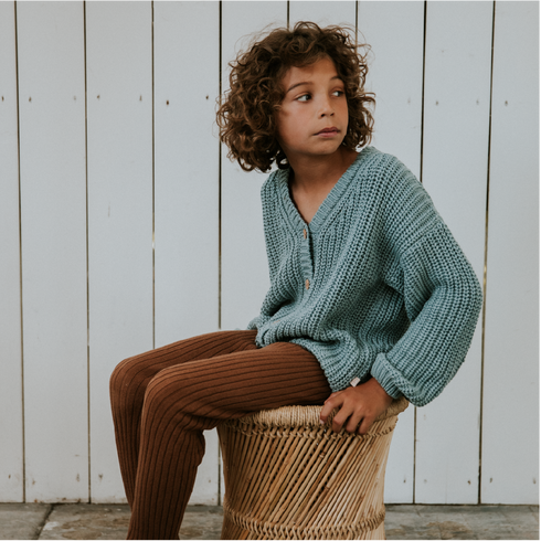 Chunky Knitted Cardigan - OCEAN