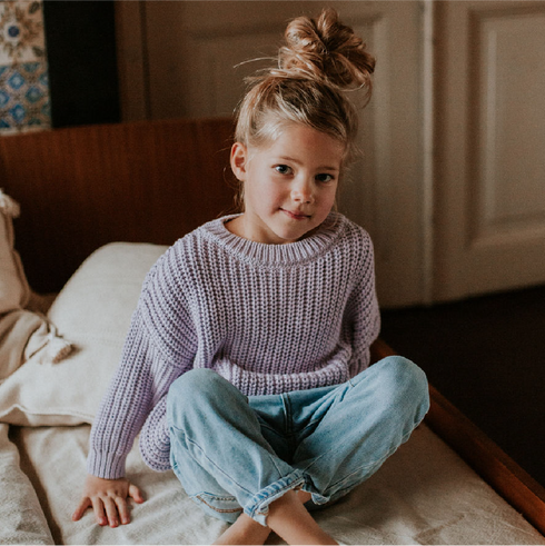 Chunky Knitted Sweater - LILAC