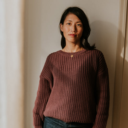 Chunky Knitted WOMEN'S Sweater - FIG