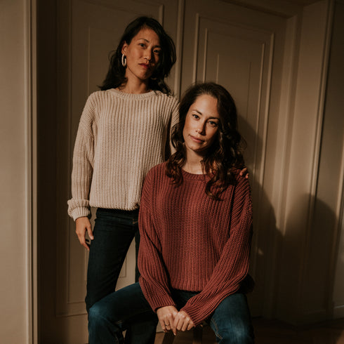 Chunky Knitted WOMEN'S Sweater - GRAPE