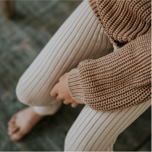 Knitted Leggings Big Rib - MOON