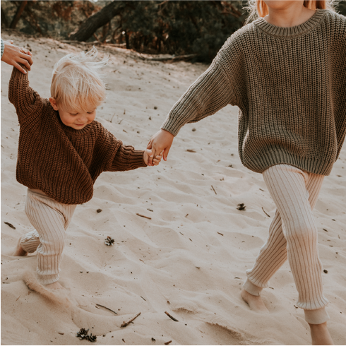 Knitted Leggings Big Rib - MOON
