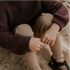 Knitted Leggings Fine Rib - TOFFEE