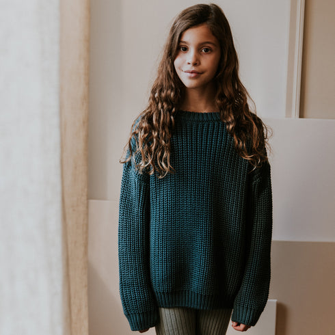 Chunky Knitted Sweater - PETROL