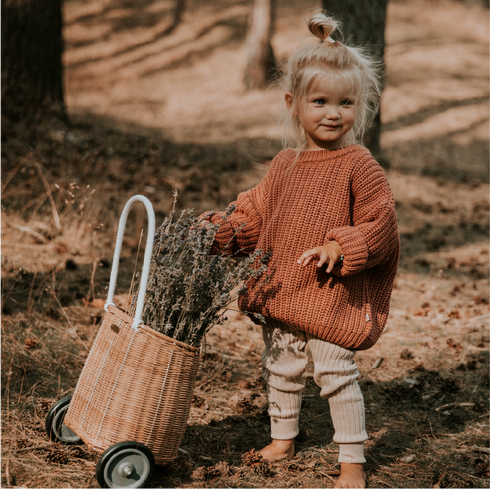 Chunky Knitted Sweater - BRICK