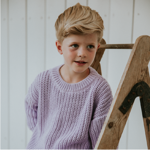 Chunky Knitted Sweater - LILAC