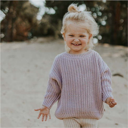 Chunky Knitted Sweater - LILAC