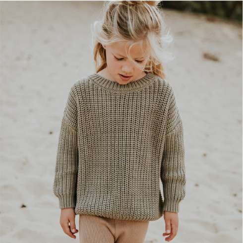 Chunky Knitted Sweater - SAGE