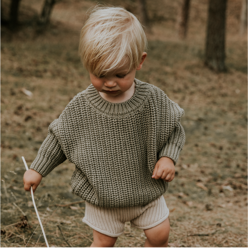 Chunky Knitted Sweater - SAGE (PO)