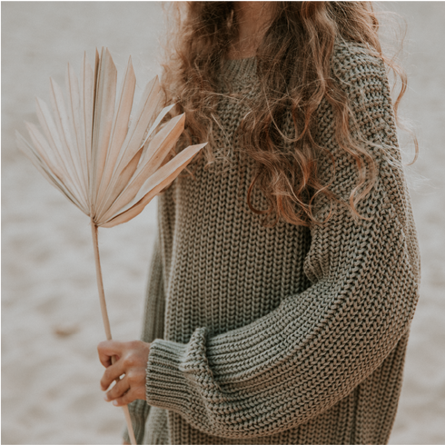 Chunky Knitted Sweater - SAGE
