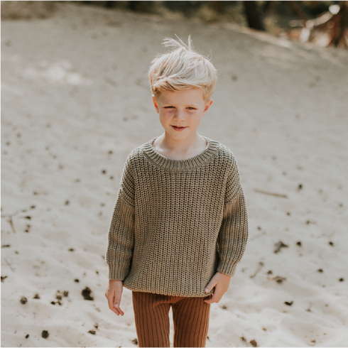 Chunky Knitted Sweater - SAGE