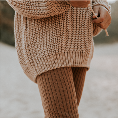 Chunky Knitted Sweater - TOFFEE