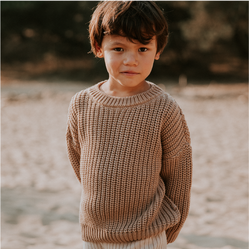 Chunky Knitted Sweater - TOFFEE