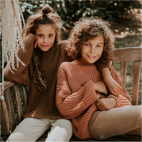 Chunky Knitted Sweater - BRICK