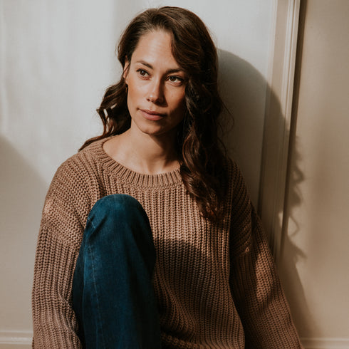 Chunky Knitted WOMEN'S Sweater - BISCUIT